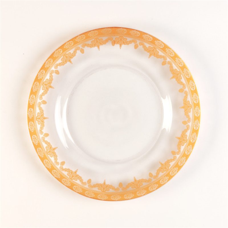 glass charger plate 1 Wholesale Glass Charger Plate PZ-019 - Image 1